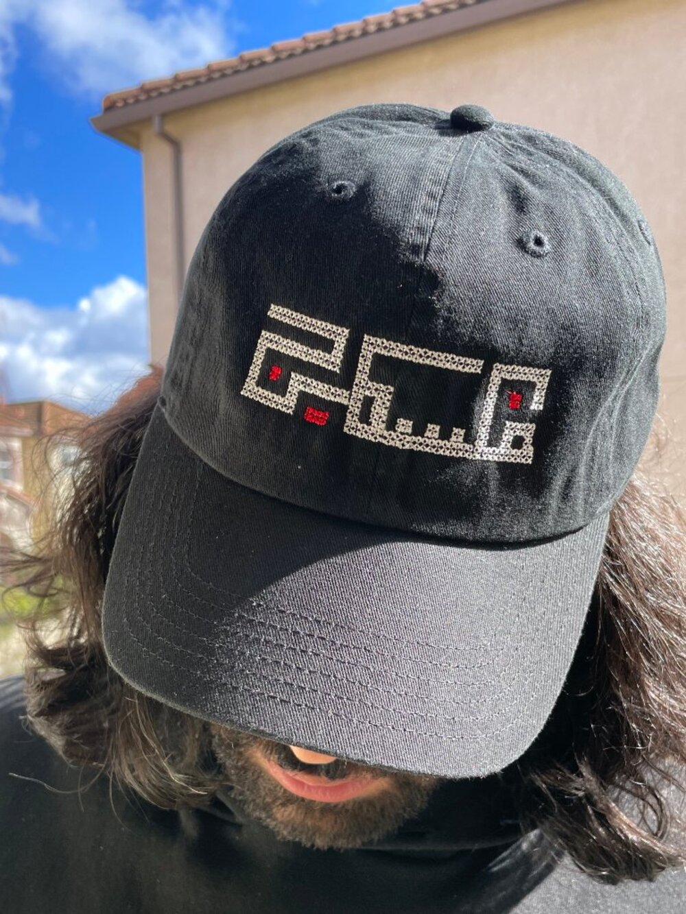 Black Cotton Baseball Hat: "Palestine" in Arabic Embroidered